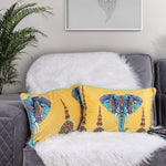 Load image into Gallery viewer, Exotic Elephant Both Sided Printed Velvet Rectangular Cushion Cover with Piping (Set of 2)
