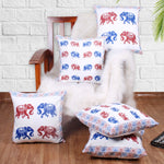 Load image into Gallery viewer, Both Side Block Print Elephant Cushion Cover Set of 5