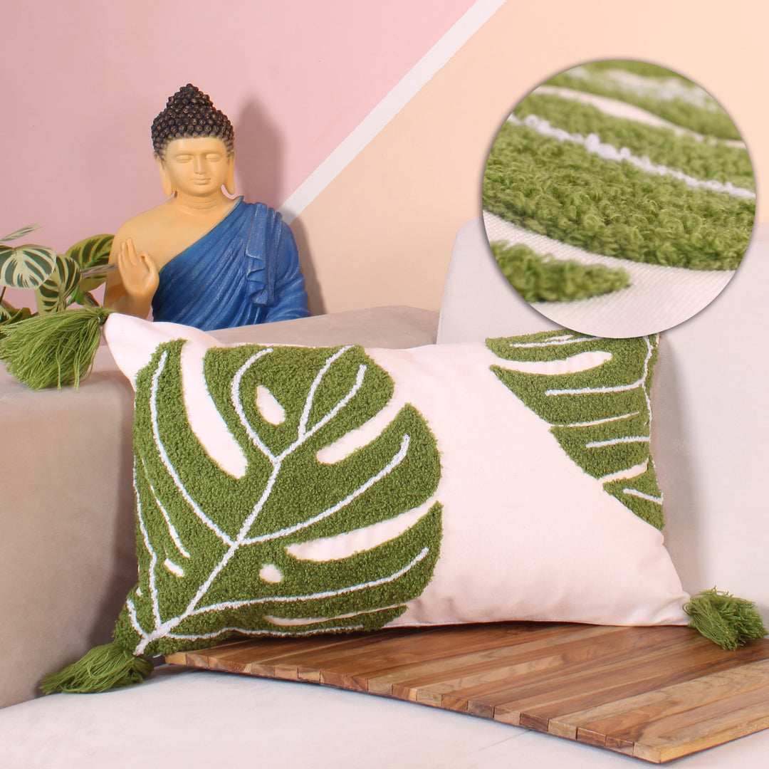 Hand Crafted Embroidered Bohemian Cushion Cover, Set of 1 (12 x18 inches/ 30x45 cm) 10