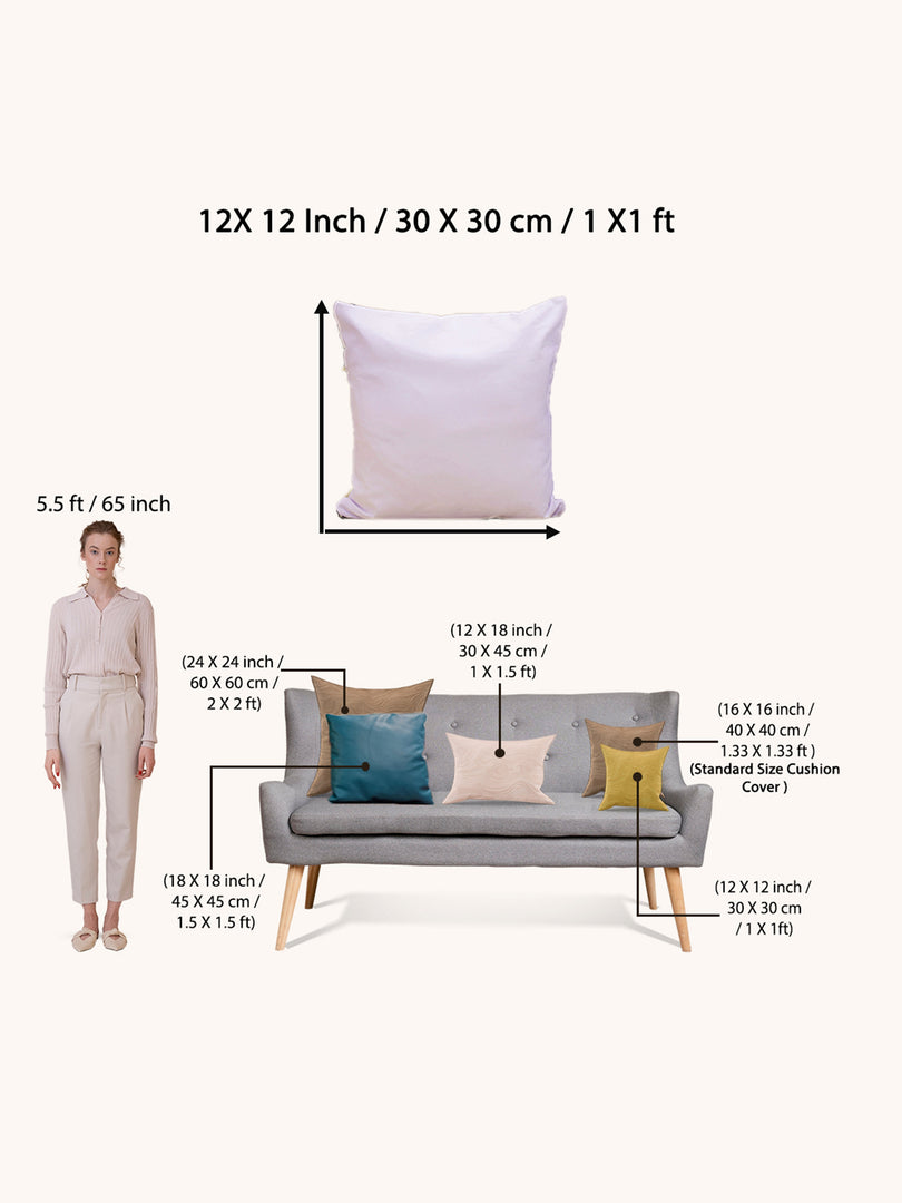 Chenille Cushion Covers Set of 5 – 12x12 Inches Soft Velvet-Feel Textured Covers for Sofa, Couch, Bed, Living Room, Home, Office & Lounge Decor – Durable & Machine Washable (Dark Beige)