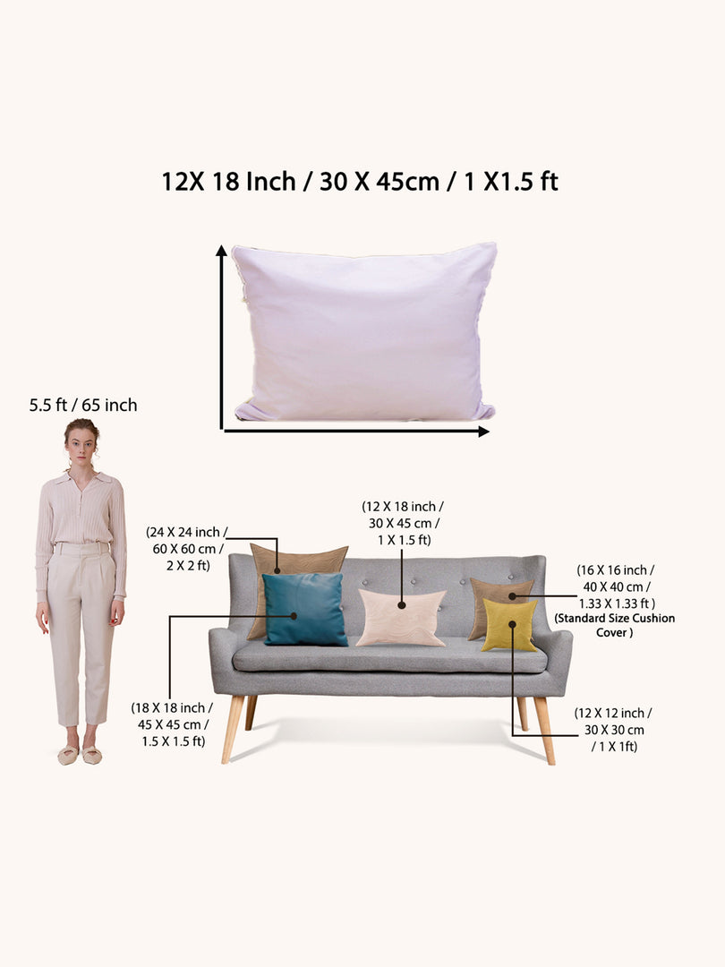 Chenille Cushion Covers Set of 2 – 12x18 Inches Soft Velvet-Feel Textured Covers for Sofa, Couch, Bed, Living Room, Home, Office & Lounge Decor – Durable & Machine Washable (Dark Beige)