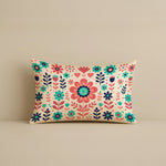 Load image into Gallery viewer, Satin Folk Art Peacock & Botanical Motif Cushion Covers | 12x18 Inches | Set of 2