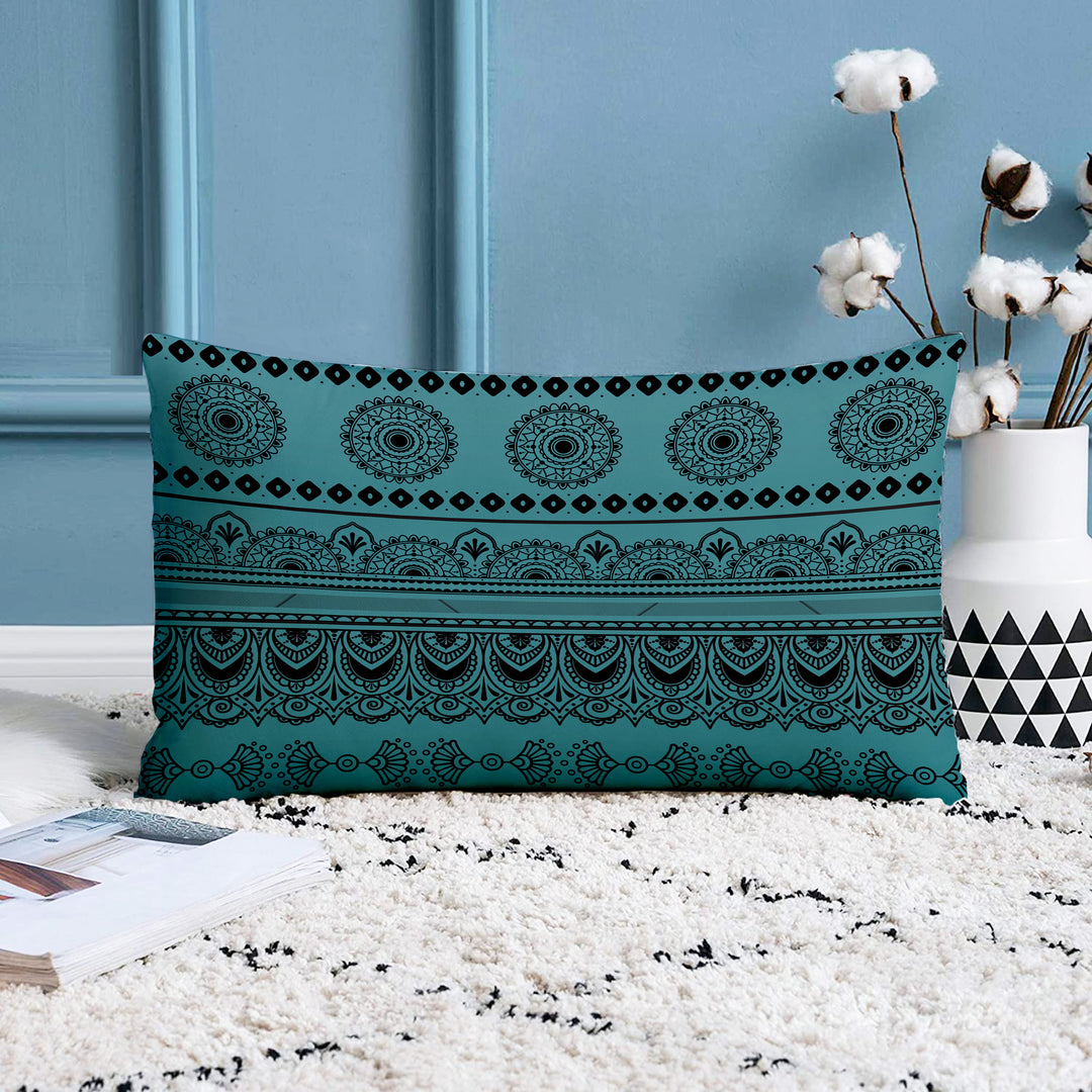 Soft Touch Luxurious Printed Cotton Canvas Rectangular Cushion Cover Set of 2