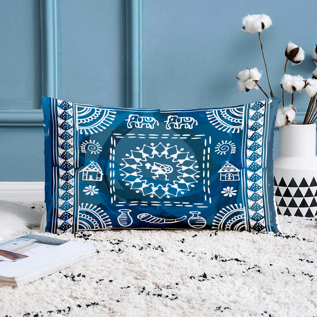 Soft Touch Luxurious Printed Cotton Canvas Rectangular Cushion Cover Set of 2