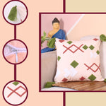 Load image into Gallery viewer, Hand Crafted Embroidered Bohemian Cushion Cover, Set of 1 (16 x16 inches/ 40x40 cm)