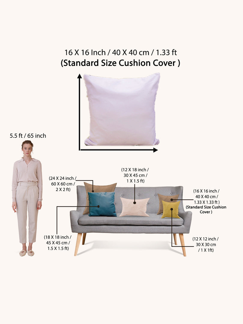 Chenille Cushion Covers Set of 5 – 16x16 Inches Soft Velvet-Feel Textured Covers for Sofa, Couch, Bed, Living Room, Home, Office & Lounge Decor – Durable & Machine Washable (Light Beige)