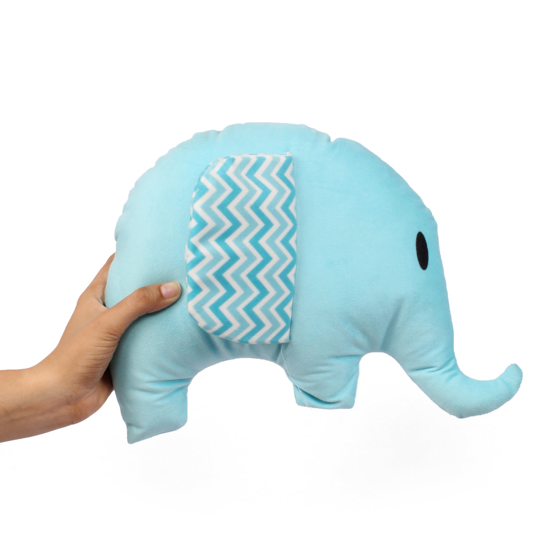 Pack of 2 Addorable Cuddly and Perfect Plush Cute Shaped Cushion for all ages - Blue Elephant