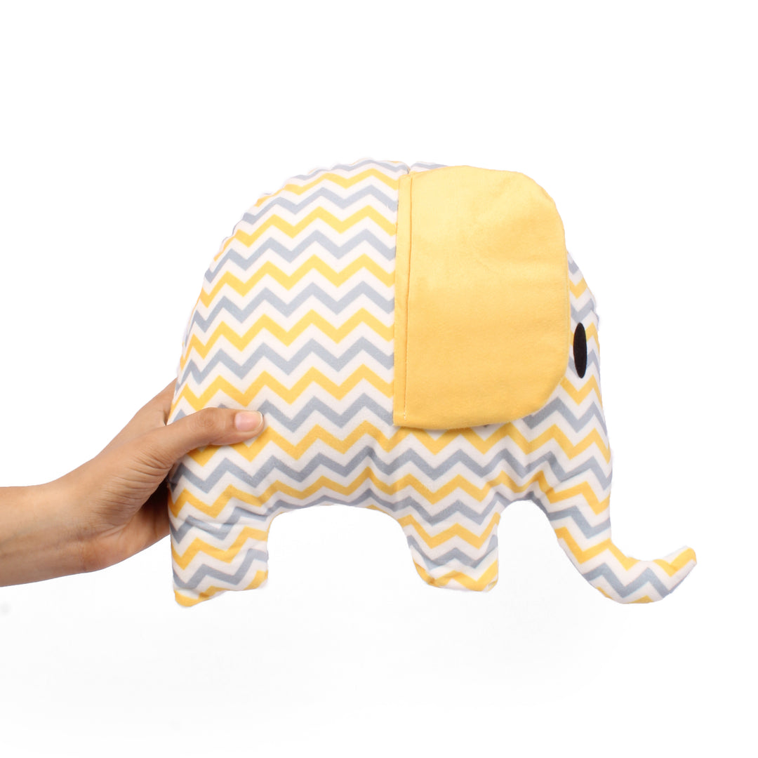 Pack of 2 Addorable Cuddly and Perfect Plush Cute Shaped Cushion for all ages - Yellow Elephant
