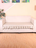 Load image into Gallery viewer, Leatherite Sofa Slip Cover Protector with Frill, Beige