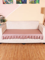 Load image into Gallery viewer, Leatherite Sofa Slip Cover Protector with Frill, Peach