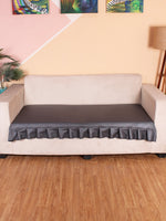Load image into Gallery viewer, Leatherite Sofa Slip Cover Protector with Frill, Dark Grey