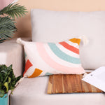 Load image into Gallery viewer, Rainbow Tufted Cushion Cover with Tassel 12 X 18 Inches Pack of 1