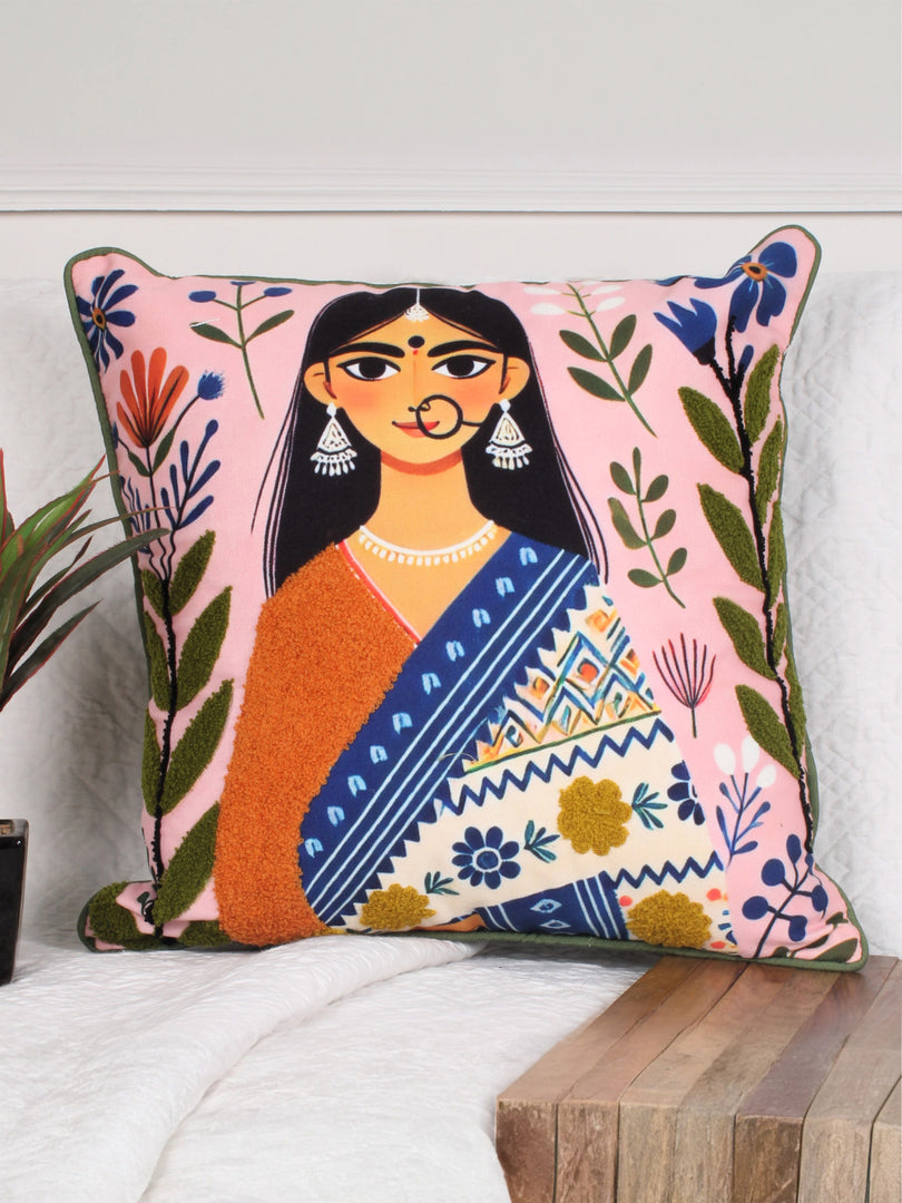 Polycotton Tufted Cushion Cover | Pack of 1 | Ideal for sofas, beds, and lounge chairs