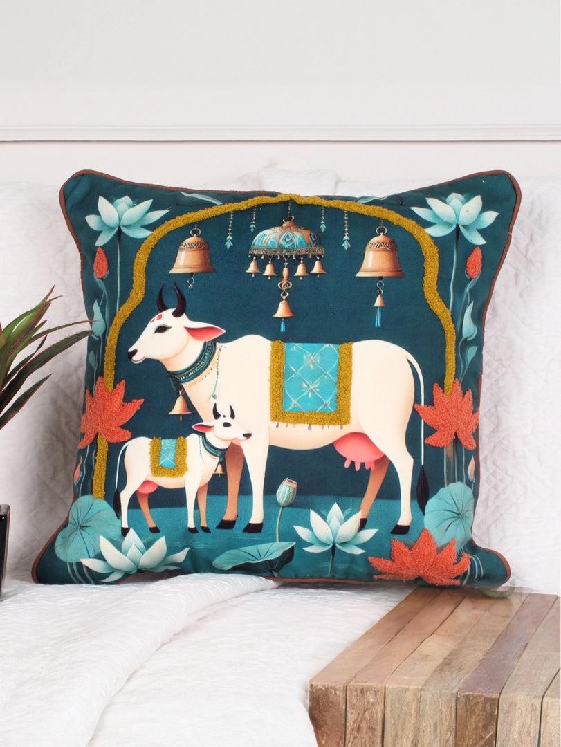 Polycotton Tufted Cushion Cover | Pack of 1 | Ideal for sofas, beds, and lounge chairs