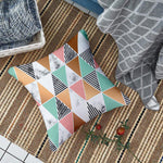 Load image into Gallery viewer, Geometrical Printed Cotton Canvas Cushion Cover Set of 2