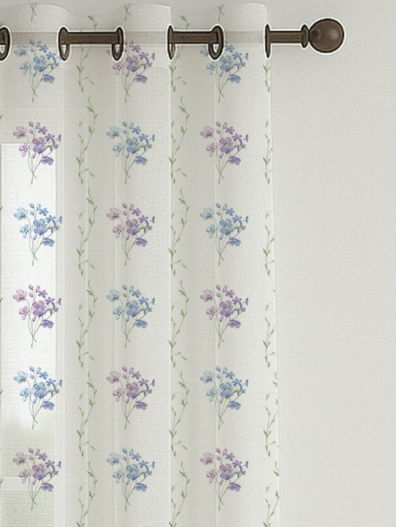 Set of 3 Door Curtains | 2 Geometric Printed + 1 Solid Sheer for Bedroom Living room | Olive