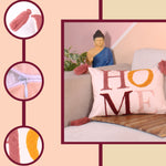 Load image into Gallery viewer, Hand Crafted Embroidered Bohemian Cushion Cover, Set of 1 (12 x18 inches/ 30x45 cm)