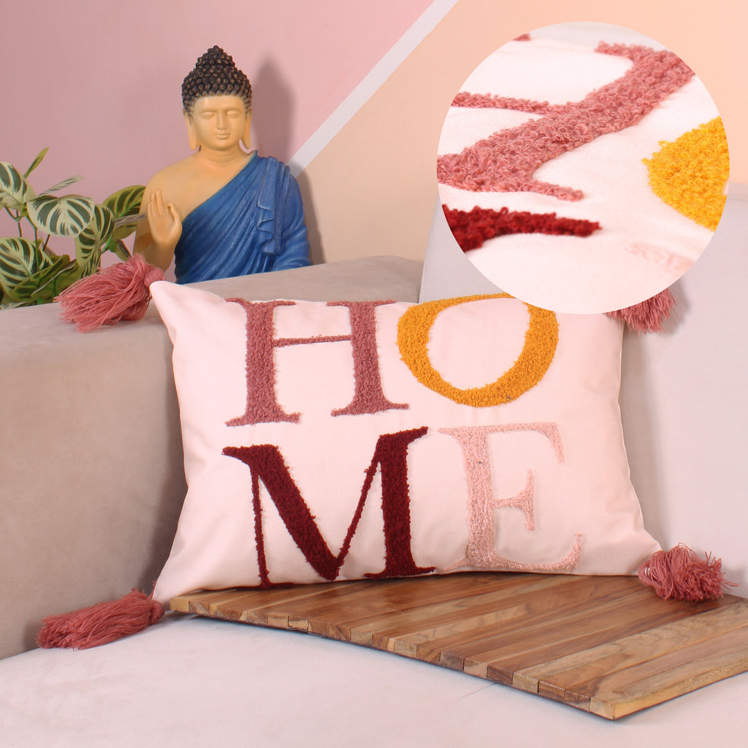 Hand Crafted Embroidered Bohemian Cushion Cover, Set of 1 (12 x18 inches/ 30x45 cm)