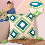 Load image into Gallery viewer, Hand Crafted Embroidered Bohemian Cushion Cover, Set of 1 (16 x16 inches/ 40x40 cm)