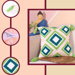 Load image into Gallery viewer, Hand Crafted Embroidered Bohemian Cushion Cover, Set of 1 (16 x16 inches/ 40x40 cm)