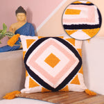 Load image into Gallery viewer, Hand Crafted Embroidered Bohemian Cushion Cover, Set of 1 (16 x16 inches/ 40x40 cm)