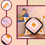 Load image into Gallery viewer, Hand Crafted Embroidered Bohemian Cushion Cover, Set of 1 (16 x16 inches/ 40x40 cm)