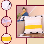 Load image into Gallery viewer, Hand Crafted Embroidered Bohemian Cushion Cover, Set of 1 (16 x16 inches/ 40x40 cm)