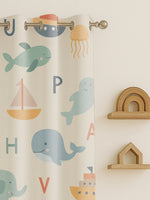 Load image into Gallery viewer, Kids Velvet Curtain | Alphabet Animal print | 5 feet | Set of 2