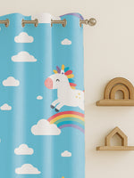 Load image into Gallery viewer, Kids Velvet Curtain | Magical Unicorn print | 5 feet | Set of 2