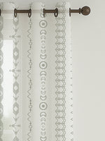 Load image into Gallery viewer, Set of 3 Door Curtains | 2 Geometric Printed + 1 Solid Sheer for Bedroom Living room | Yellow