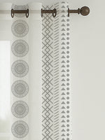 Load image into Gallery viewer, Set of 3 Door Curtains | 2 Geometric Printed + 1 Solid Sheer for Bedroom Living room | Yellow