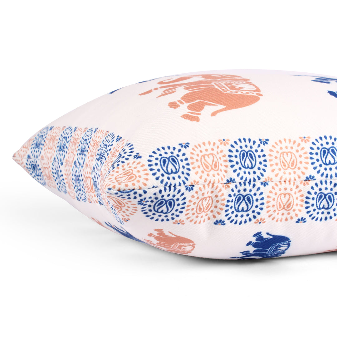 Both Side Block Print Elephant Cushion Cover Set of 2 ( 12 X 18 Inches )
