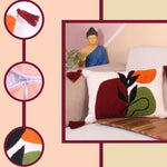 Load image into Gallery viewer, Hand Crafted Embroidered Bohemian Cushion Cover, Set of 1 (12 x18 inches/ 30x45 cm)