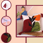 Load image into Gallery viewer, Hand Crafted Embroidered Bohemian Cushion Cover, Set of 1 (16 x16 inches/ 40x40 cm)