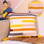 Load image into Gallery viewer, Hand Crafted Embroidered Bohemian Cushion Cover, Set of 1 (16 x16 inches/ 40x40 cm)