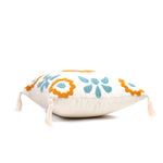Load image into Gallery viewer, Floral Tufted Cushion Cover with Tassel 16 X 16 Inches Pack of 1