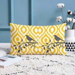Load image into Gallery viewer, Soft Touch Luxurious Yellow Bird Printed Cotton Canvas Rectangular Cushion Cover Set of 2