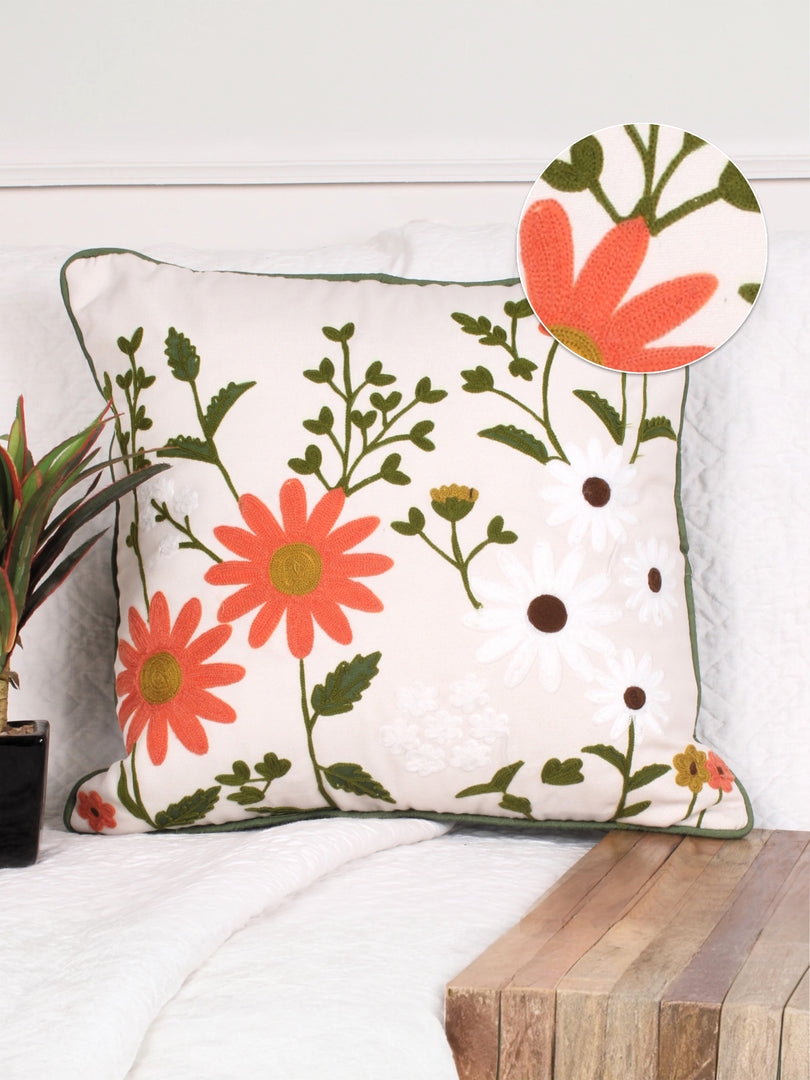 Polycotton Tufted Cushion Cover | Pack of 1 | Ideal for sofas, beds, and lounge chairs