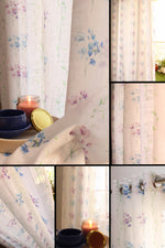 Load image into Gallery viewer, Linen Textured Sheer Curtains, Semi Transparent & Light Filtering Door Curtains with Tieback and Eyelets, Pack of 1