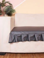 Load image into Gallery viewer, Leatherite Sofa Slip Cover Protector with Frill, Dark Grey