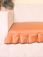 Load image into Gallery viewer, Leatherite Sofa Slip Cover Protector with Frill, Rust