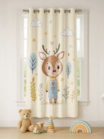 Load image into Gallery viewer, Kids Velvet Curtain | Deer Delight print | 7 feet | Set of 2