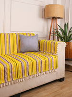 Load image into Gallery viewer, Yellow Jacquard 2-Seater Sofa Cover