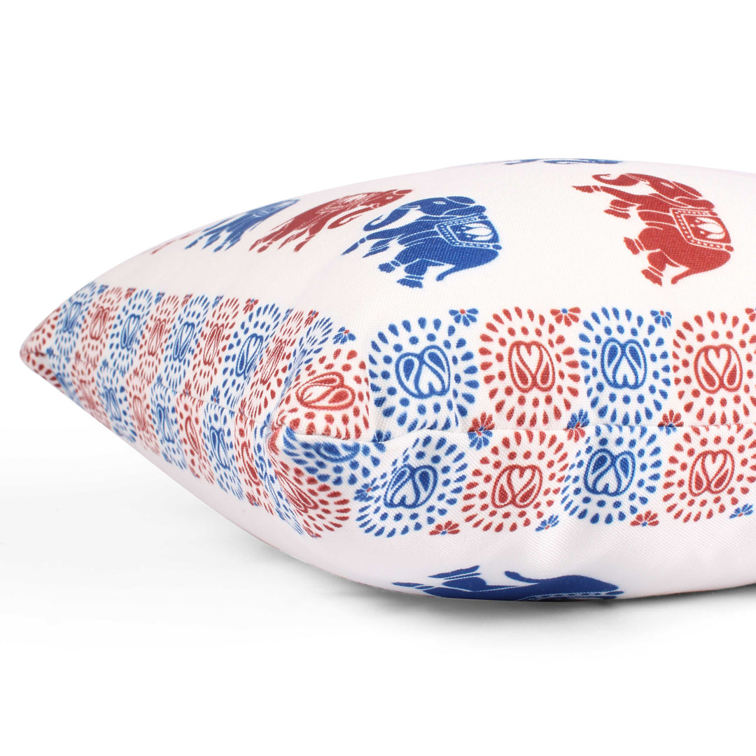 Both Side Block Print Elephant Cushion Cover Set of 5