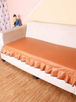 Load image into Gallery viewer, Leatherite Sofa Slip Cover Protector with Frill, Rust