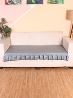 Load image into Gallery viewer, Leatherite Sofa Slip Cover Protector with Frill, Grey