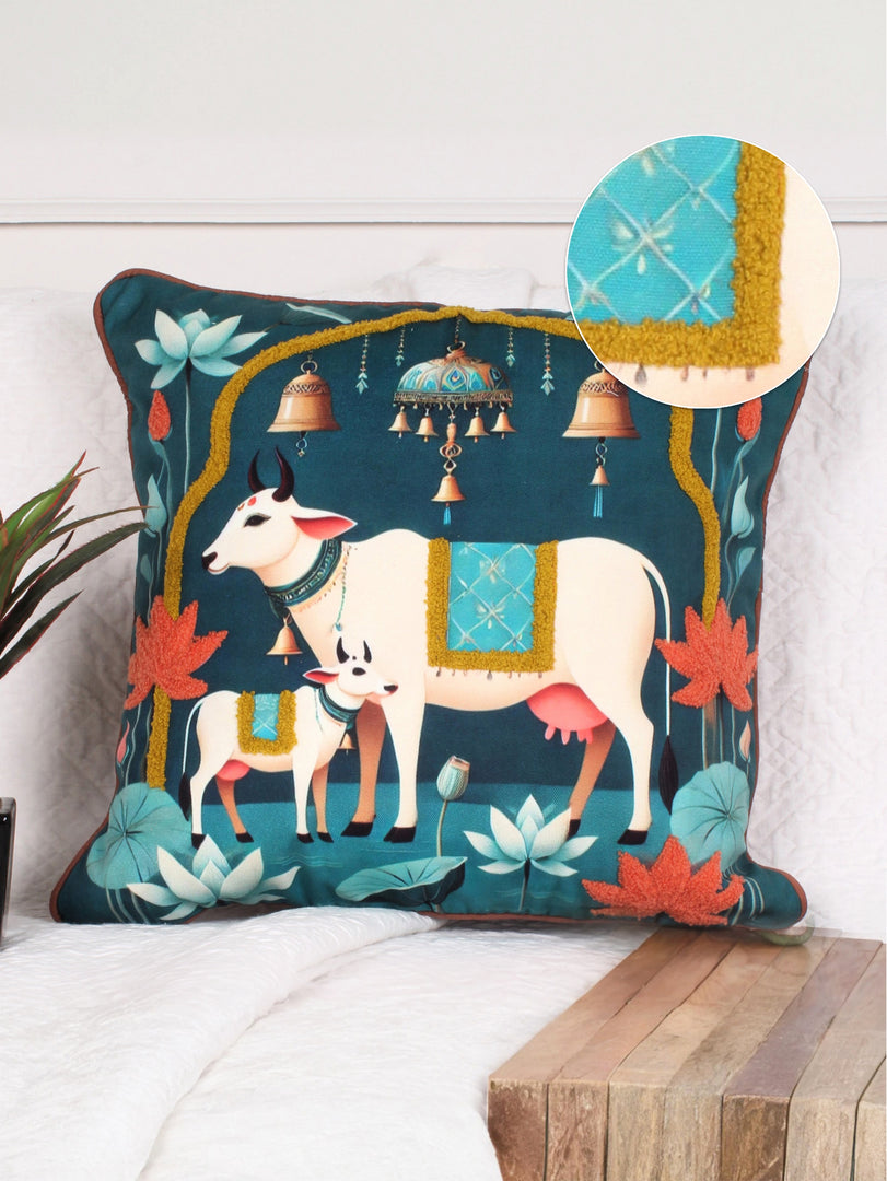 Polycotton Tufted Cushion Cover | Pack of 1 | Ideal for sofas, beds, and lounge chairs