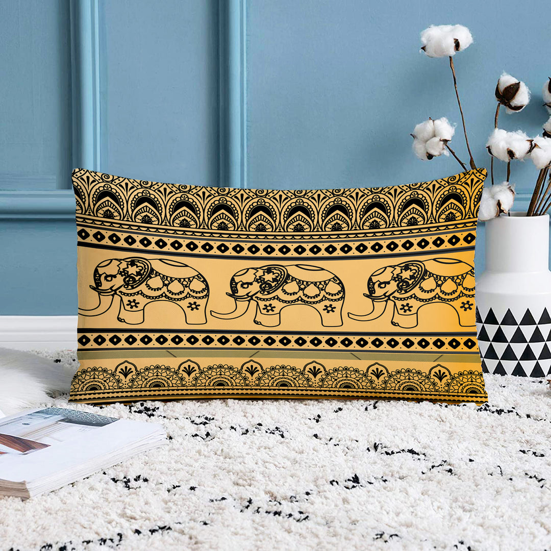 Soft Touch Luxurious Printed Cotton Canvas Rectangular Cushion Cover Set of 2