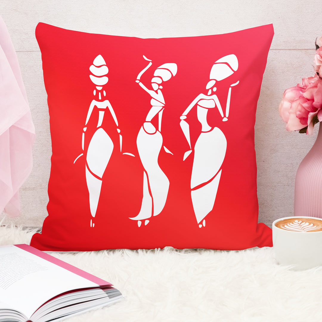 Traditional Printed Cotton Canvas Cushion Cover Set of 2