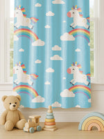 Load image into Gallery viewer, Kids Velvet Curtain | Magical Unicorn print | 5 feet | Set of 2